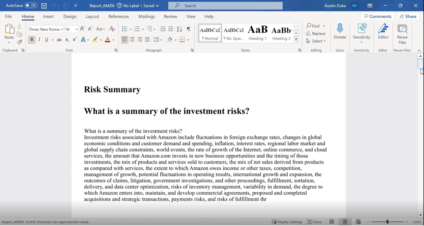 Generative AI Equity Research Report